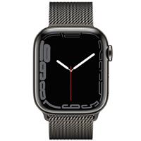 ساعت اپل سری 7 سلولار Apple Watch Series 7 Cellular Graphite Stainless Steel Case with Graphite Milanese Loop 41mm ﴿ ساعت اپل سری 7 سلولار بدنه استیل خاکستری با بند استیل میلان خاکستری 41 میلیمتر ﴾