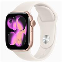 Apple Watch Series 11 Rose Gold Aluminum Case with Starlight Band 42mm، ساعت اپل سری 11 رزگلد و بند اسپرت استارلایت 42 میلیمتر
