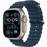 Apple Watch Ultra 2 Titanium Case with Blue Ocean Band، ساعت اپل اولترا 2 بدنه تیتانیوم و بند اوشن آبی