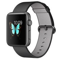 Apple Watch Watch Gray Aluminum Case with Black Woven Nylon 42mm، ساعت اپل بدنه آلومینیوم خاکستری بند نایلونی مشکی 42 میلیمتر