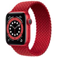 Apple Watch Series 6 GPS RED Aluminum Case with RED Braided Solo Loop 44mm، ساعت اپل سری 6 جی پی اس بدنه آلومینیم قرمز و بند سولو لوپ بافته شده قرمز 44 میلیمتر