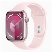Apple Watch Series 9 Pink Aluminum Case with Light Pink Sport Band 41mm، ساعت اپل سری 9 بدنه آلومینیومی صورتی و بند اسپرت صورتی 41 میلیمتر
