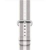 Apple Watch Band Woven Nylon White Stripe، بند اپل واچ نایلون مدل Woven White Stripee