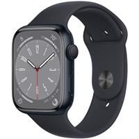 Apple Watch Series 8 Midnight Aluminum Case with Midnight Sport Band 45mm، ساعت اپل سری 8 بدنه آلومینیومی میدنایت و بند اسپرت میدنایت 45 میلیمتر