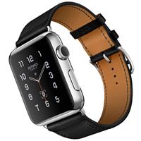 Apple Watch Hermes Single Tour 38 mm Black Noir Leather Band، ساعت اپل هرمس تک دور 38 میلیمتر بدنه استیل و بند چرمی نویر مشکی