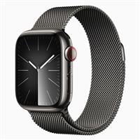 Apple Watch Series 9 Cellular Graphite Stainless Steel Case with Graphite Milanese Loop 41mm، ساعت اپل سری 9 سلولار بدنه استیل خاکستری و بند استیل میلان خاکستری 41 میلیمتر