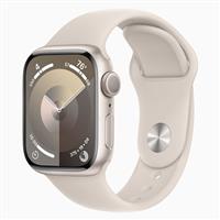 Apple Watch Series 9 Starlight Aluminum Case with Starlight Sport Band 41mm، ساعت اپل سری 9 بدنه آلومینیومی استارلایت و بند اسپرت استارلایت 41 میلیمتر
